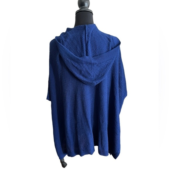Nordstrom Cardigan Sweater Women One Size Navy Blue Hooded Oversized - Picture 2 of 5